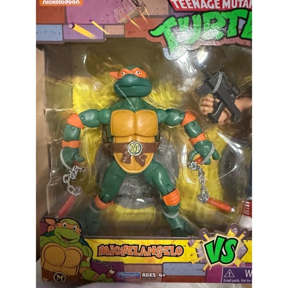 Playmates TMNT Michelangelo vs Bebop Action Figure 2-Pack New Sealed 2021 - Picture 4 of 5